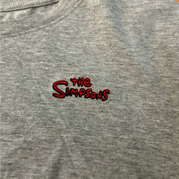 The Simpsons Bart Lisa Grey Crop Top Long Sleeve Embroidered Size M EUC - Picture 7 of 8
